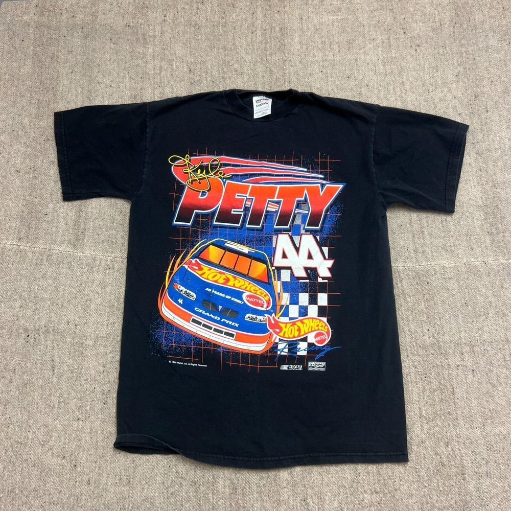Vintage Kyle Petty Nascar Shirt‎ Mens Large Black 1990s Hot Wheels